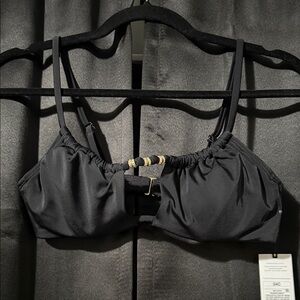 Elegant Black And Gold Women's Bikini Top